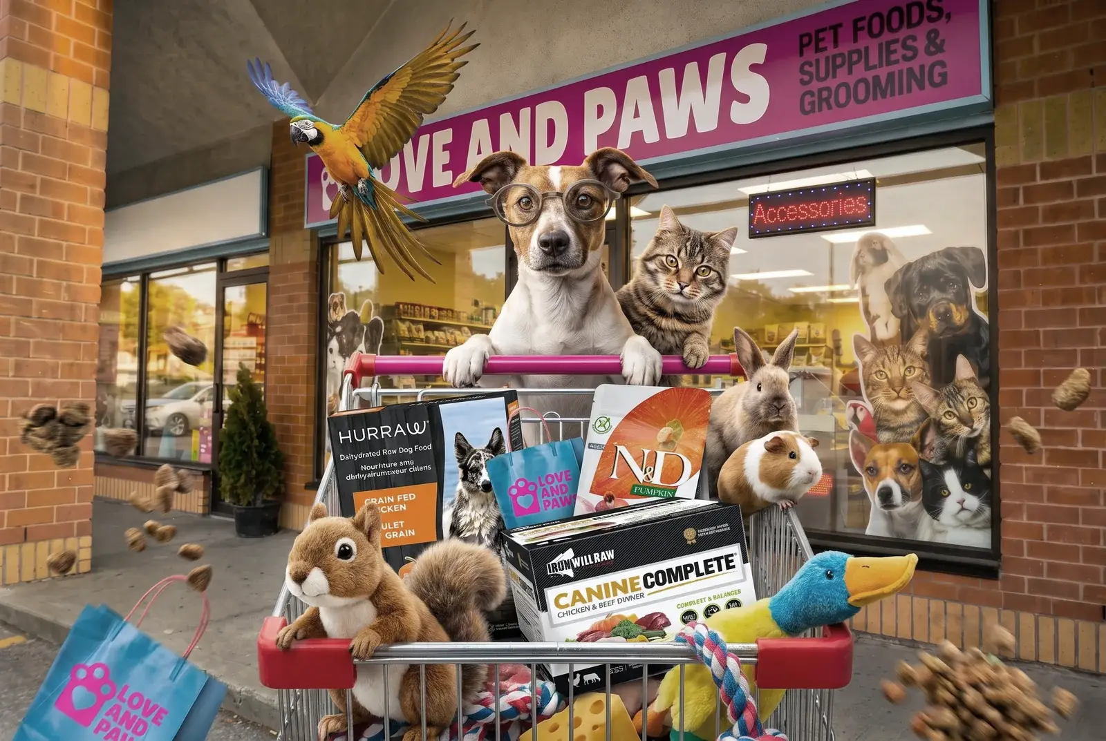 Happy dog at Love and Paws pet store in Pickering